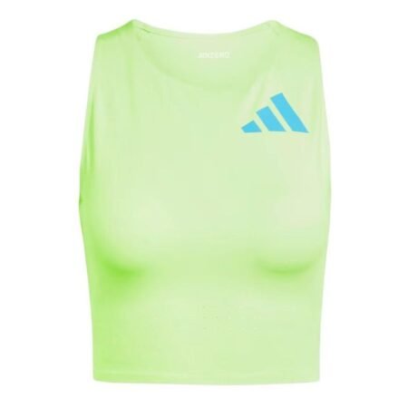 (WMNS) adidas Adizero Road to Records Crop Top Asia Sizing 'Lucid Lemon' IT5774