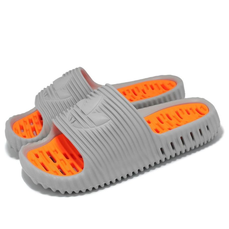 adidas Adilette 25 Slides Asia Sizing 'Grey Solar Orange' JH5518 - Image 3