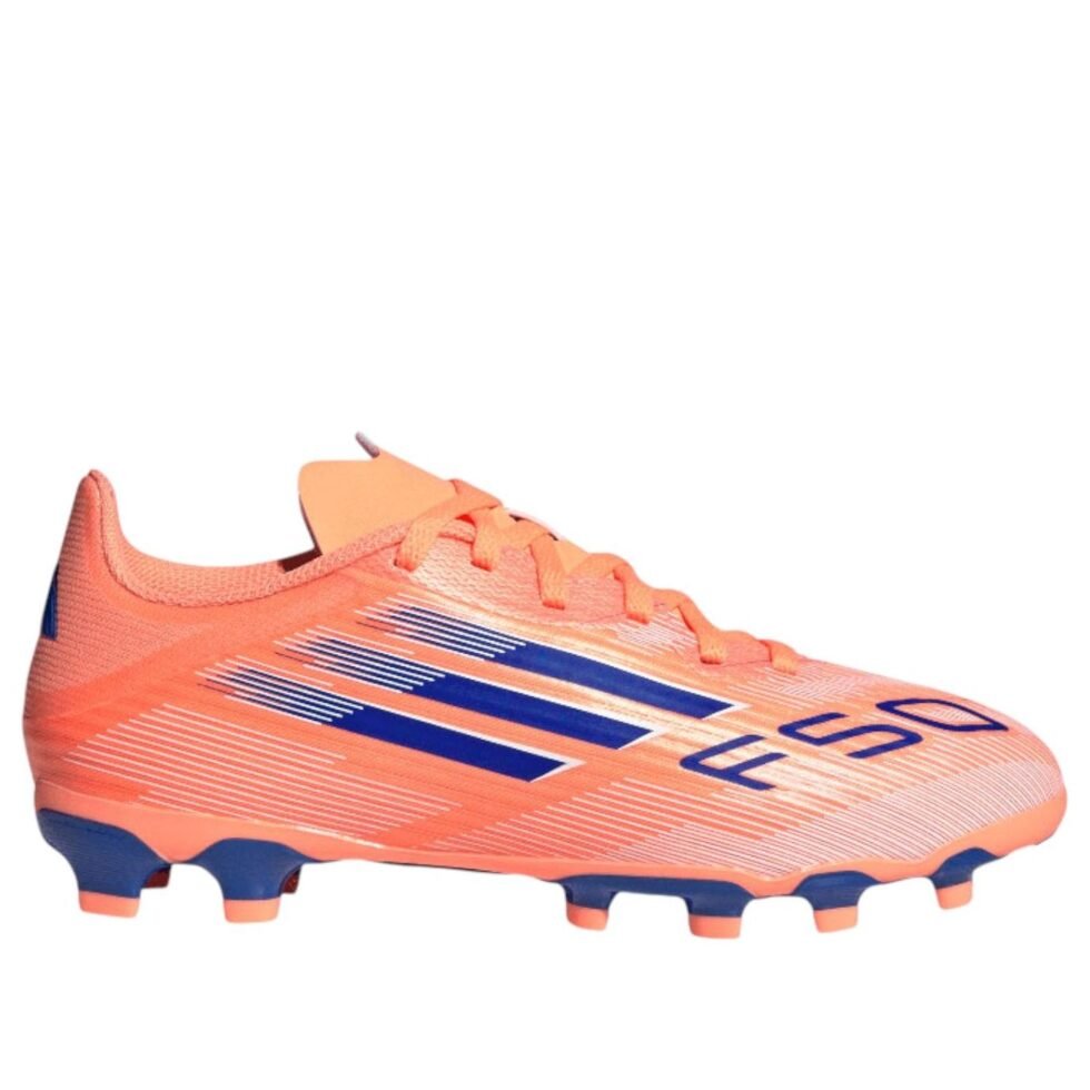 (GS) adidas F50 League MG 'Beam Orange Lucid Blue' JH7751 - Image 2
