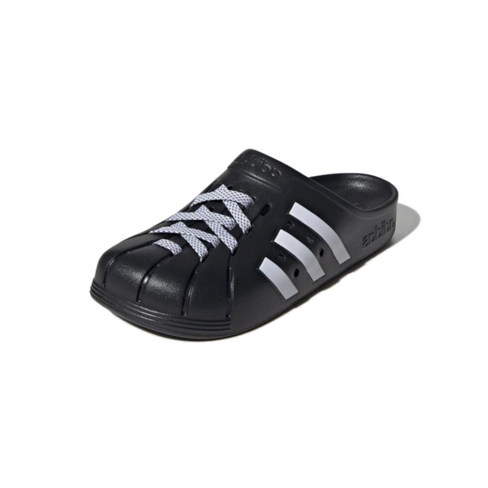 adidas Adilette Clogs Asia Sizing 'Black White' JH9848 - Image 2