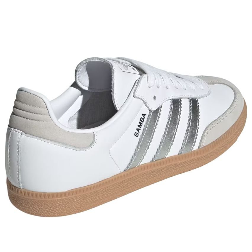 (WMNS) adidas Samba OG 'White Silver Metallic Grey' JI2725 - Image 4