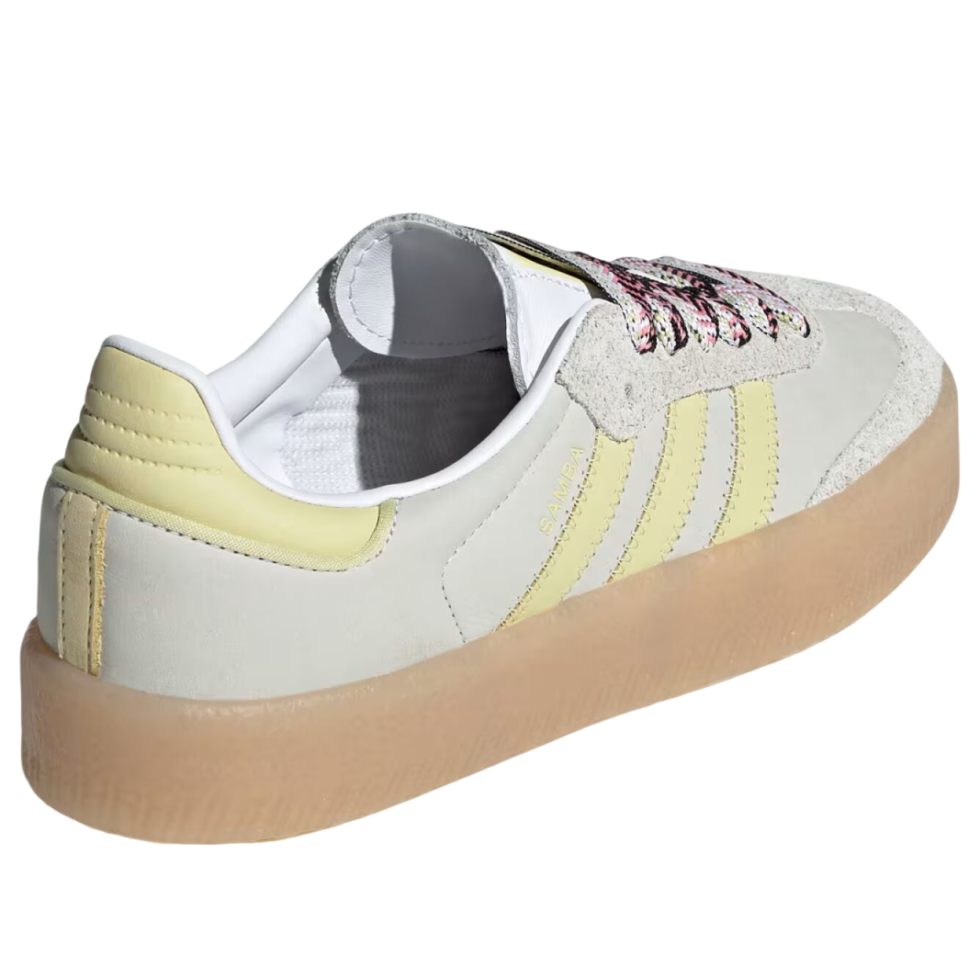 (WMNS) adidas Sambae 'White Grey Powder Yellow' JI2739 - Image 3