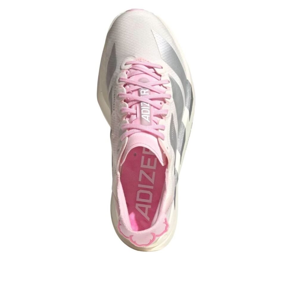 (WMNS) adidas Adizero Adios Pro 4 'White Silver Metallic Clear Pink' JQ4446 - Image 2