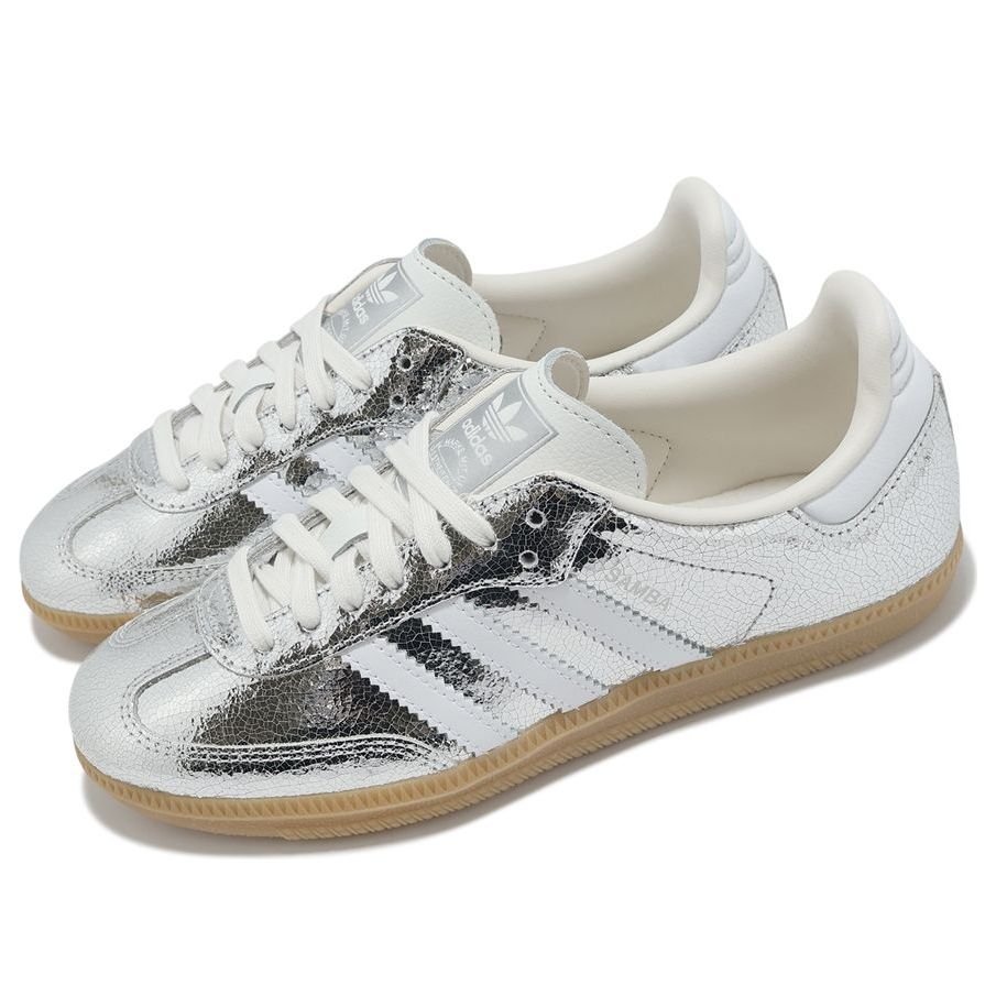 (WMNS) adidas Samba OG 'Silver Metallic Cracked Leather' JR0035 - Image 3