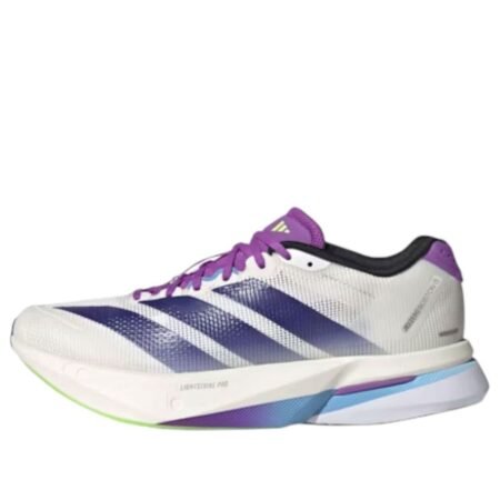 (WMNS) adidas Adizero Boston 13 'White Collegiate Purple Lime Burst' JS4953