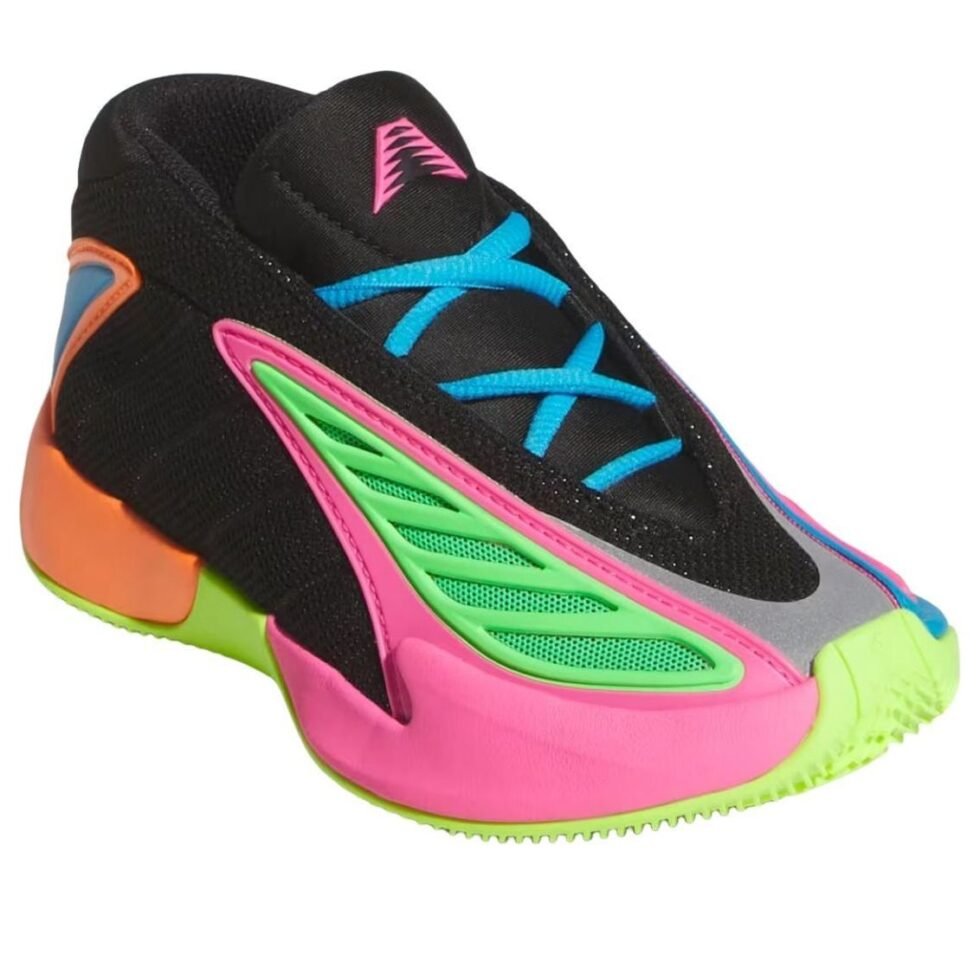(PS) adidas Anthony Edwards 2 C 'Black Lucid Lemon' KH5999 - Image 4