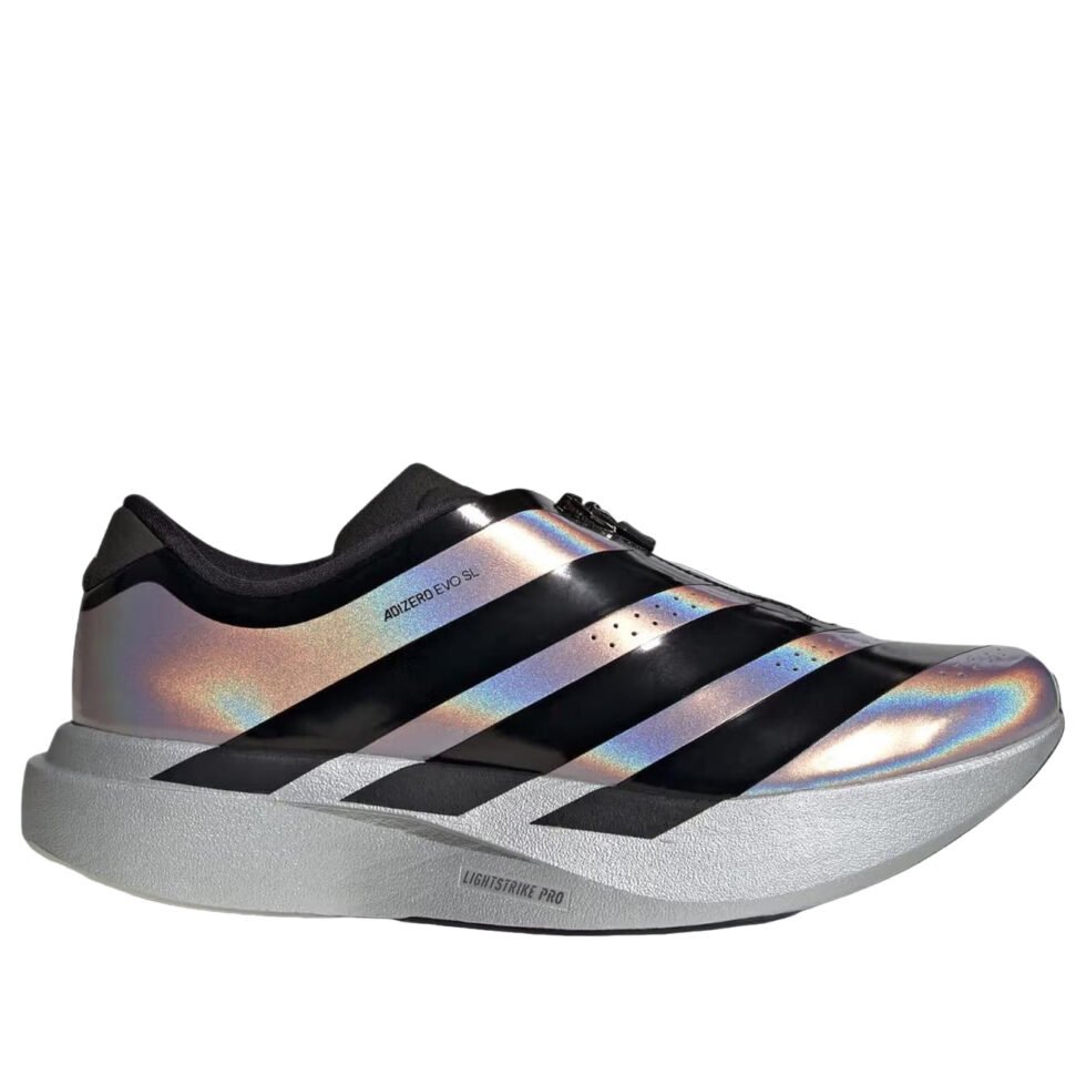 (WMNS) adidas Adizero Evo SL Zip 'Silver Metallic Black' KH7788 - Image 2