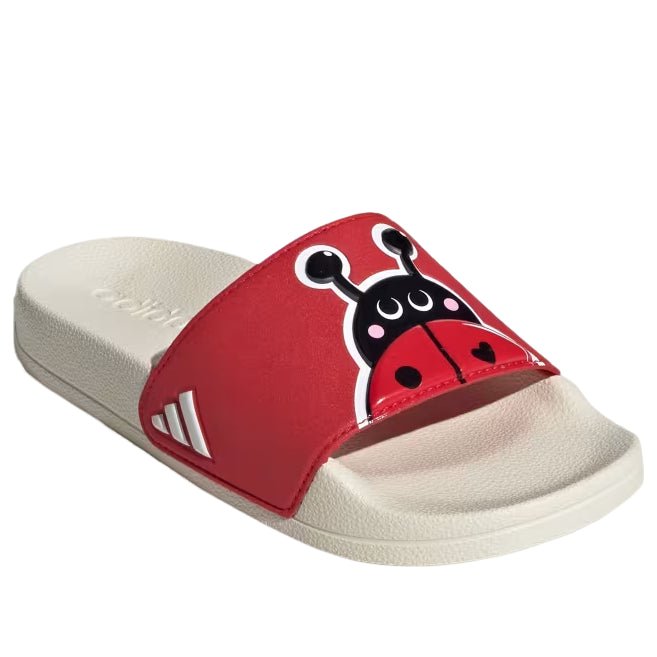 (GS) adidas Adilette Shower Logo Sandals 'Pure Ruby White' KI0747 - Image 3