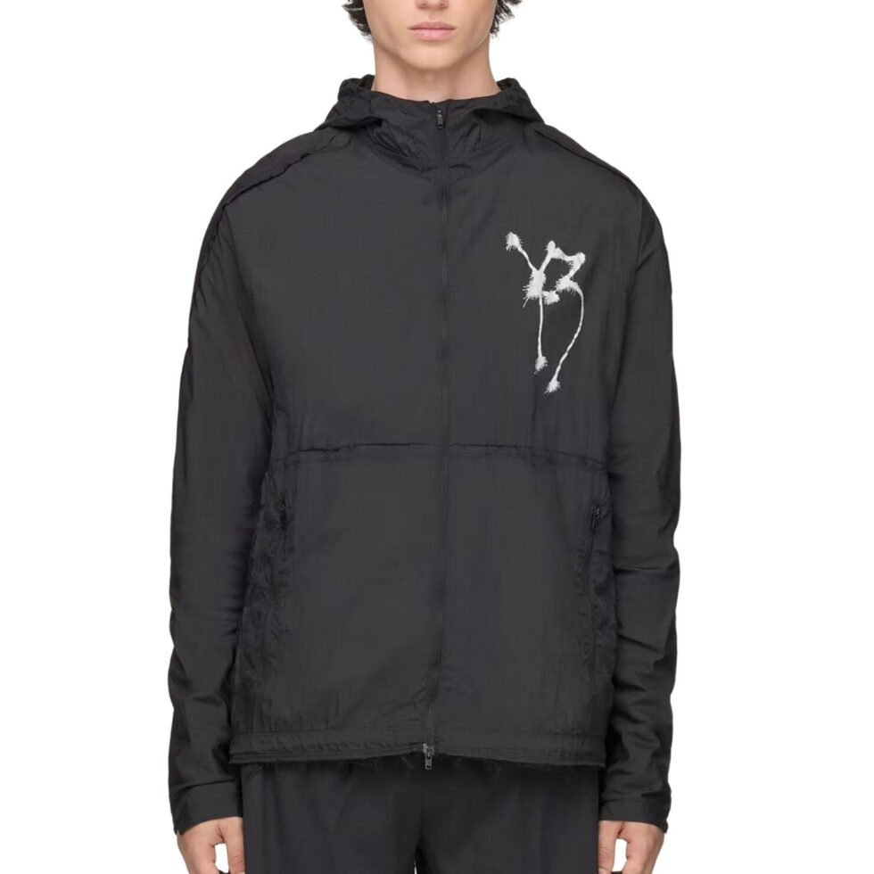 adidas x Y-3 Chito Graphic Running Jacket Asia Sizing 'Black' KR1105 - Image 3