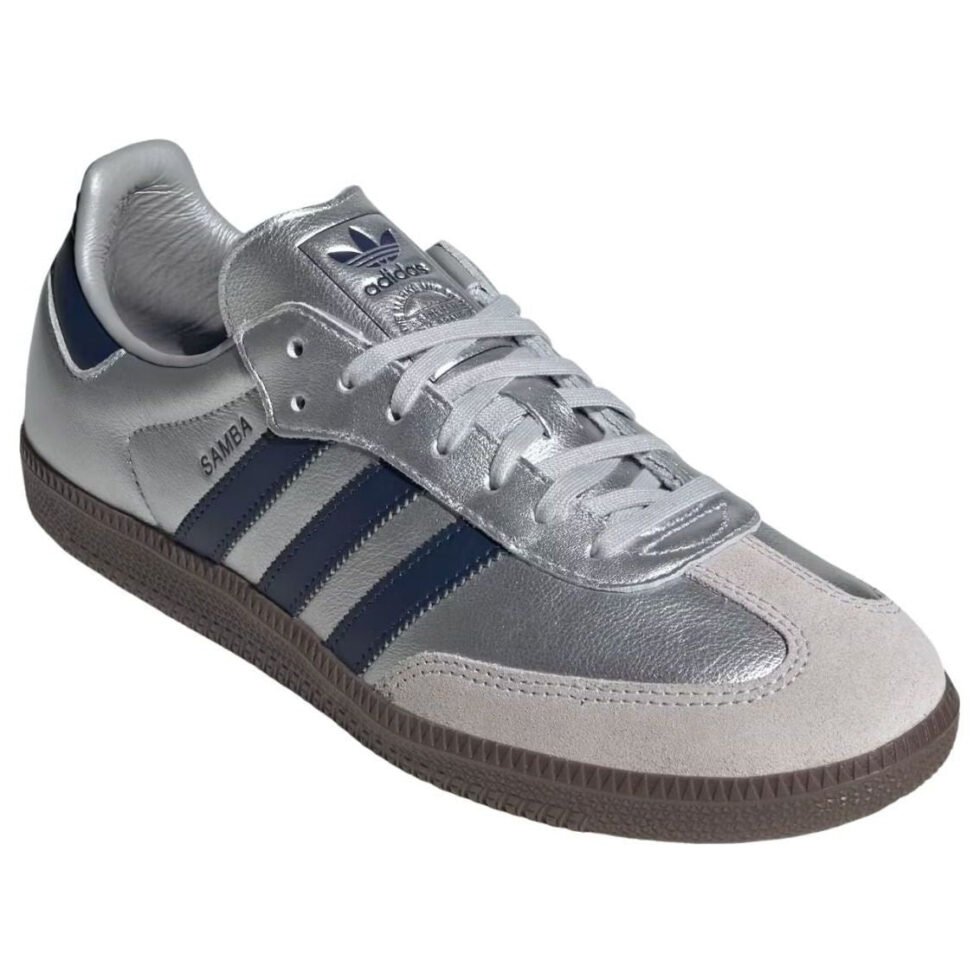 adidas Samba OG 'Matte Silver Night Indigo Gum' LA2685 - Image 4