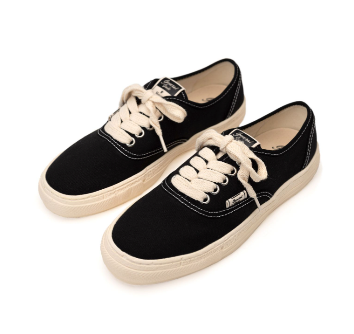 Maison MIHARA YASUHIRO PAST Sole 5 - Hole Canvas Low-top Sneaker 'Black' S09FW206-BLK - Image 2