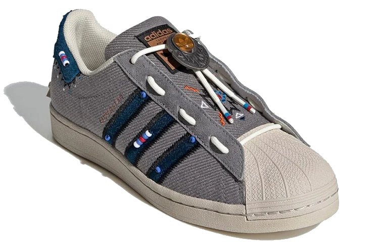 adidas originals Superstar Shoes 'Grey Blue Red' S29064 - Image 3