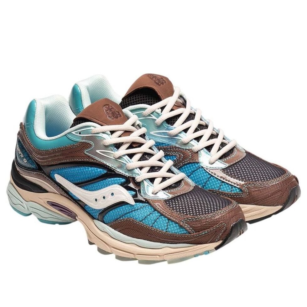 Saucony x Footpatrol Pro Grid Omni 9 'Blue Brown' S70923-1 - Image 2