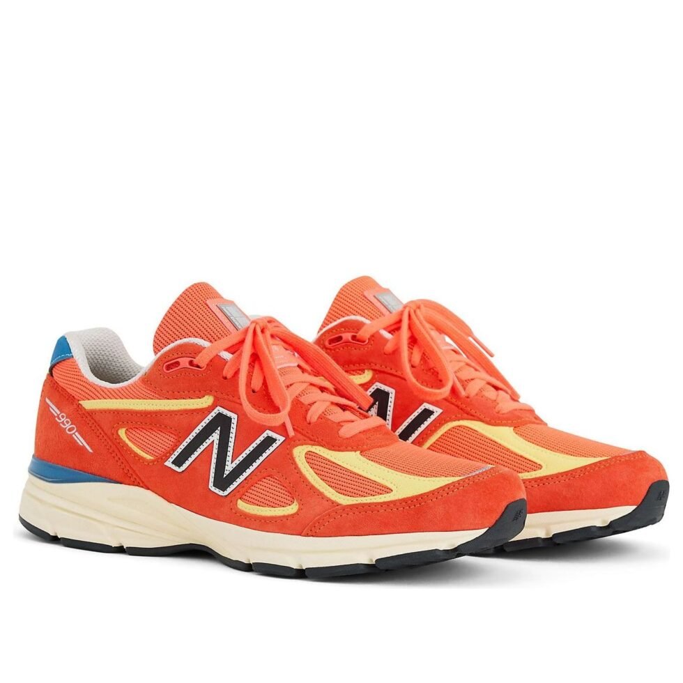 New Balance 990v4 Made in USA 'Urgent Red Maize Sea Stone' U99076B - Image 4