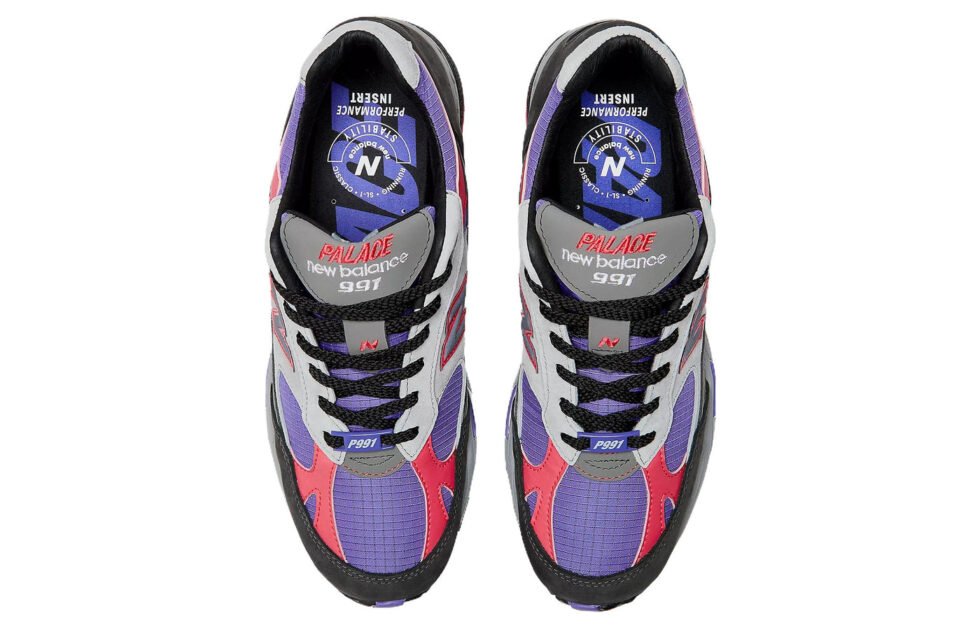 (WMNS) New Balance 991 Made in England x Palace 'Black Ultra Violet' W991PLE - Image 4