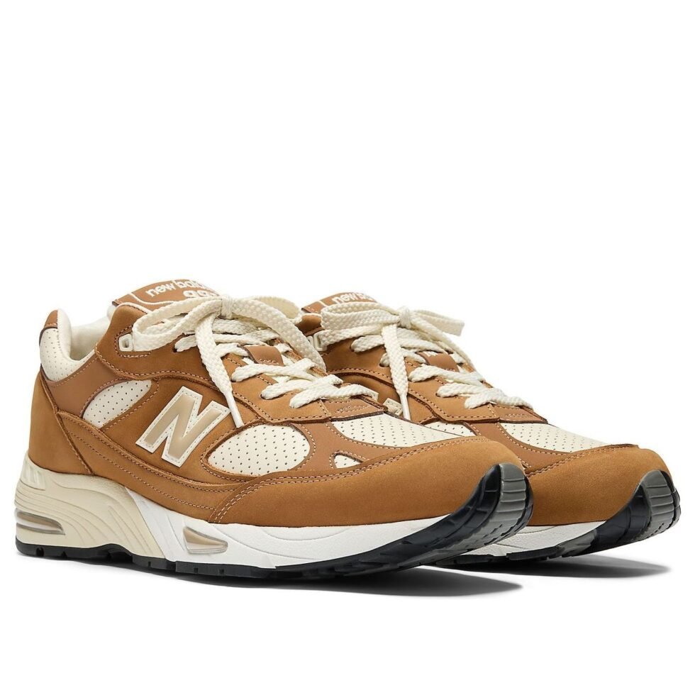 (WMNS) New Balance 991v1 Made in UK 'Chipmunk Birch' W991TW1 - Image 4